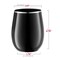 Black with Silver Elegant Stemless Plastic Wine Glasses - 12 oz. (64 Glasses)
